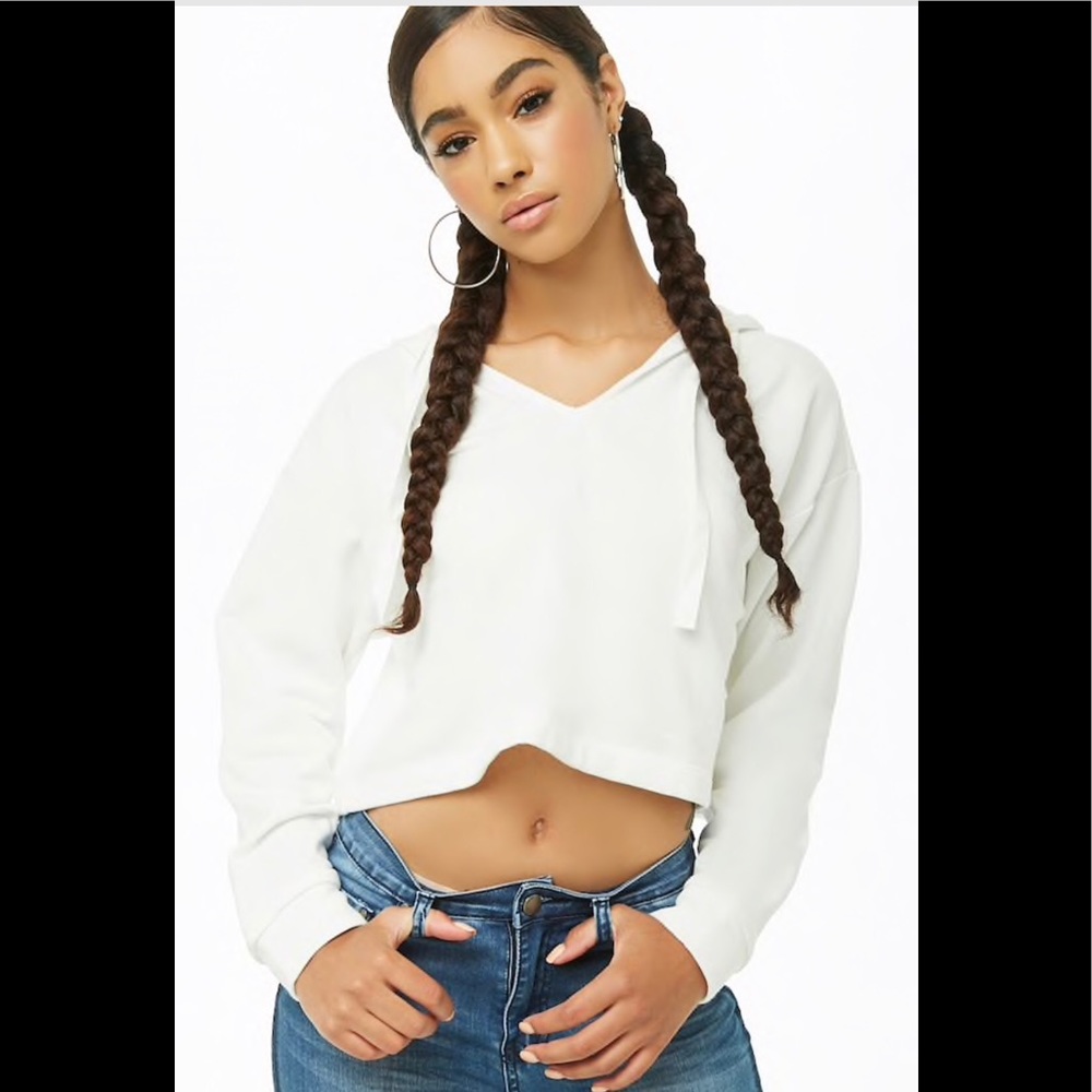 Cropped Hooded Pullover